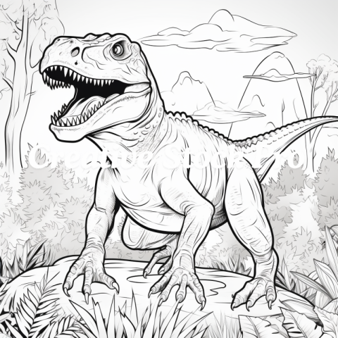 Free Jurassic-Themed Dinosaur Coloring Pages for All Ages