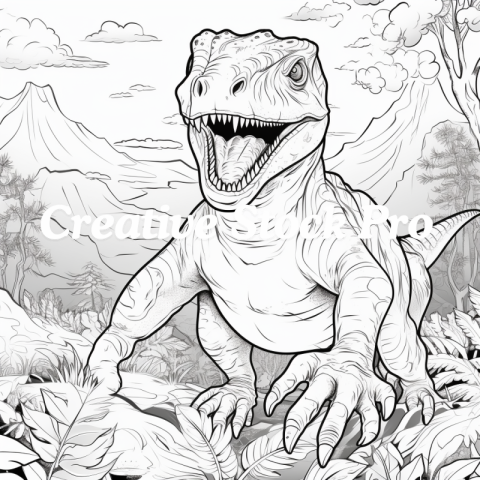 Free Dinosaur Coloring Pages to Print for Kids and Adults