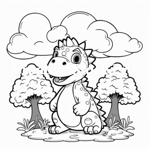 Free Fun Dinosaur Coloring Pages for Kids & Adults