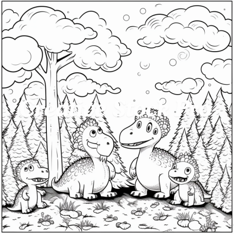 Free Dinosaur Coloring Pages for Kids and Adults