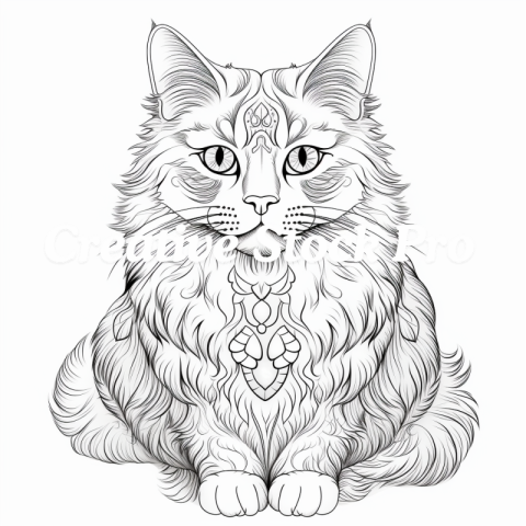 Free Cat Mandala Coloring Pages for Kids' Parties