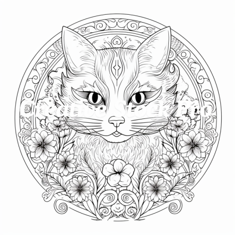 Free Cat Coloring Pages for Relaxation