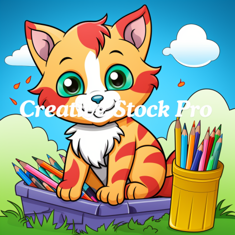 Free Cat and Flower Coloring Sheets