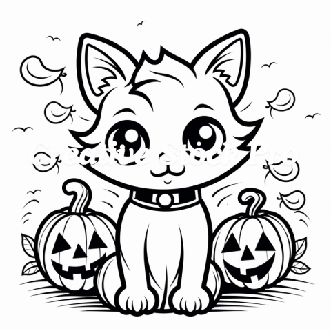 Free Printable Cute Cats to Color