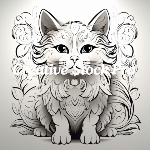 Free Cat on a Bike Coloring Page for Kids