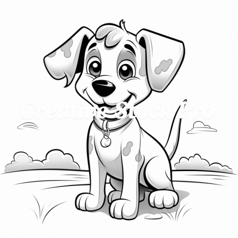 Playful Dog Coloring Book for Kindle Users