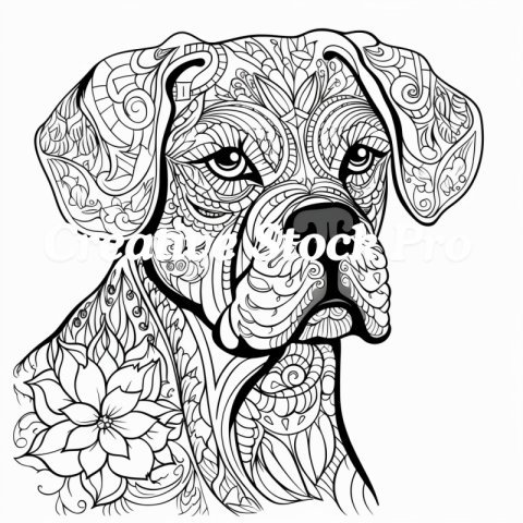 Dog Lovers Delight Coloring Page for Kindle