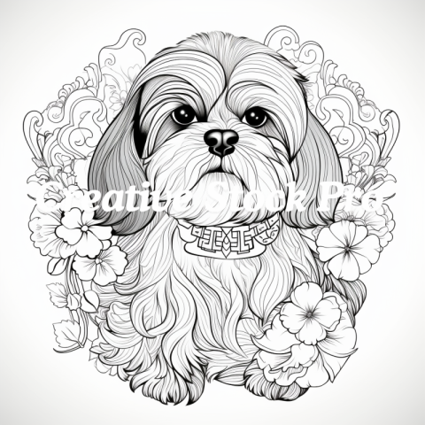 Dog Mandala Coloring Page for Kids & Adults