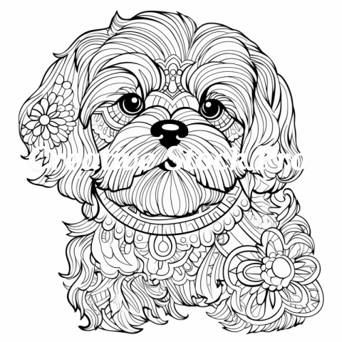 Relaxing Dog Mandala Coloring Fun