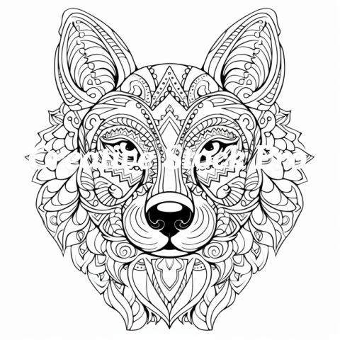 Fun Dog Mandala Coloring for Kids & Adults