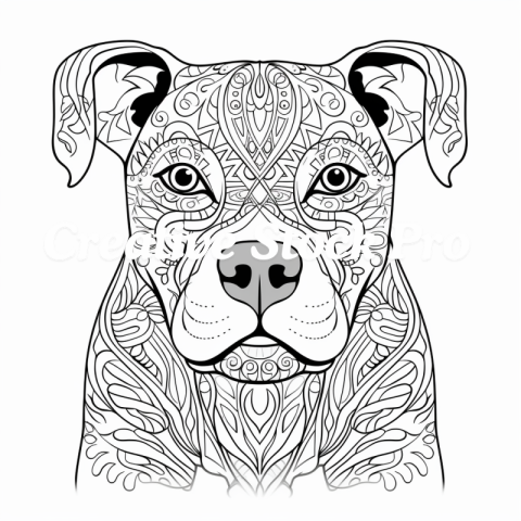 Free Majestic Dog Mandala Coloring Page