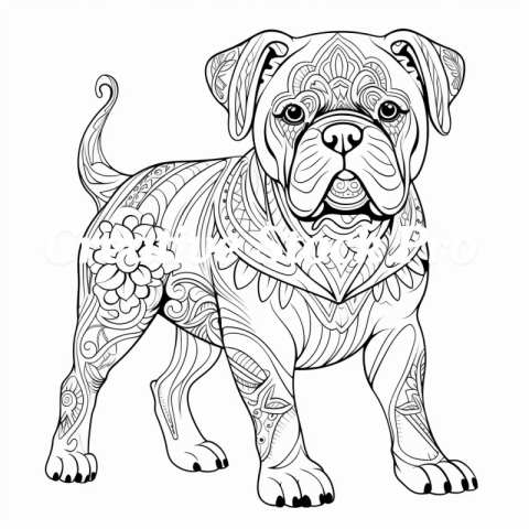 Happy Puppies Mandala Coloring Page