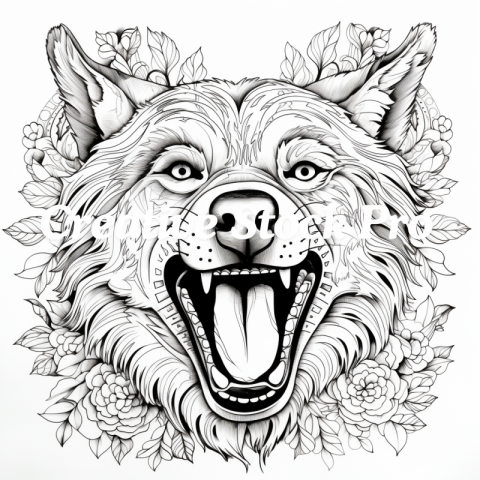 Puppy Power Mandala Coloring Page