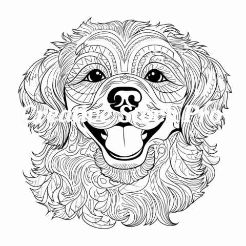 Adorable Pooch Mandala Coloring Page