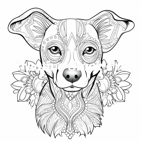 Happy Dog Mandala Coloring Adventure for All Ages