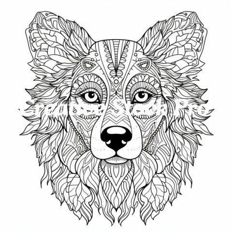 Majestic Dog Mandala Coloring Adventure