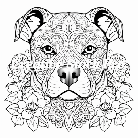 Intricate Dog Mandala Coloring for Kids & Adults