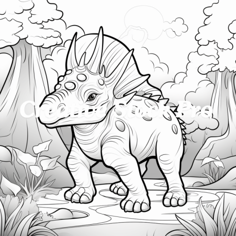 Roaring Dino Coloring Book for Kids & Adults