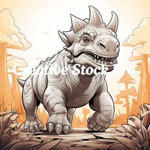 Giant Dinosaurs Coloring Page for Kids & Adults