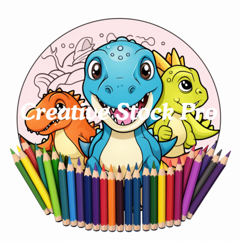 Baby Dinosaur Coloring Page for Kindle