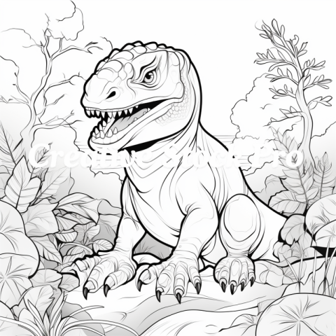 Free Printable Roaring Dino Coloring Pages