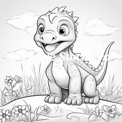 Dinosaur Mandala Coloring Page for All Ages