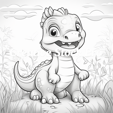 Dino World Coloring Page for All Ages on Kindle