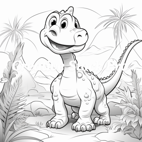 Roaring Dinosaur Coloring Page for Kindle Users